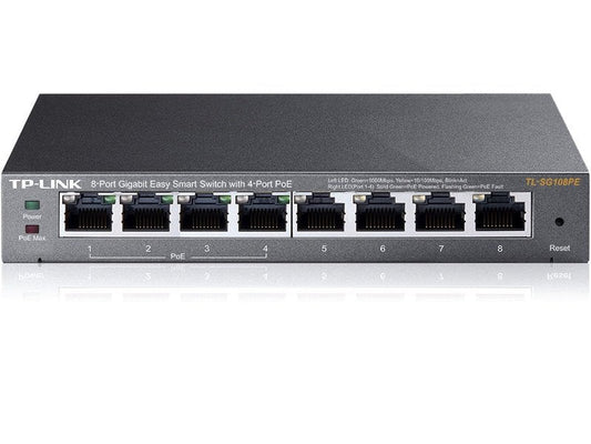 TP-Link TL-SG108PE 4-Port PoE+ 64W Gigabit Easy Smart Switch with 4-Port RJ45