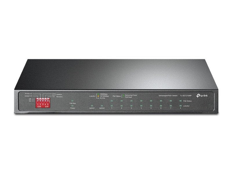 TP-Link TL-SG1210MP 8-Port PoE+ 123W Gigabit Desktop Switch with 1-Port RJ45 and 1 SFP Slots