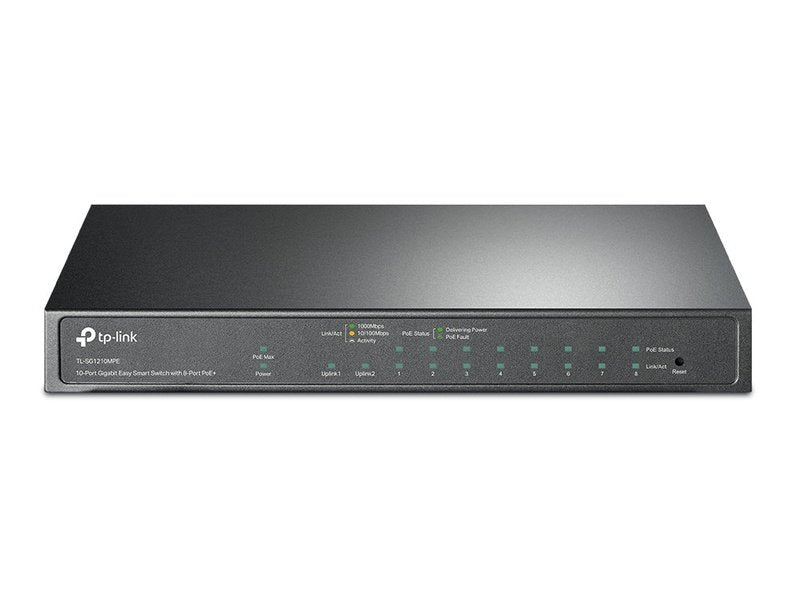TP-Link TL-SG1210MPE 8-Port PoE+ 123W Gigabit Easy Smart Switch with 1-Port RJ45 and 1x Combo SFP/RJ45 Slots
