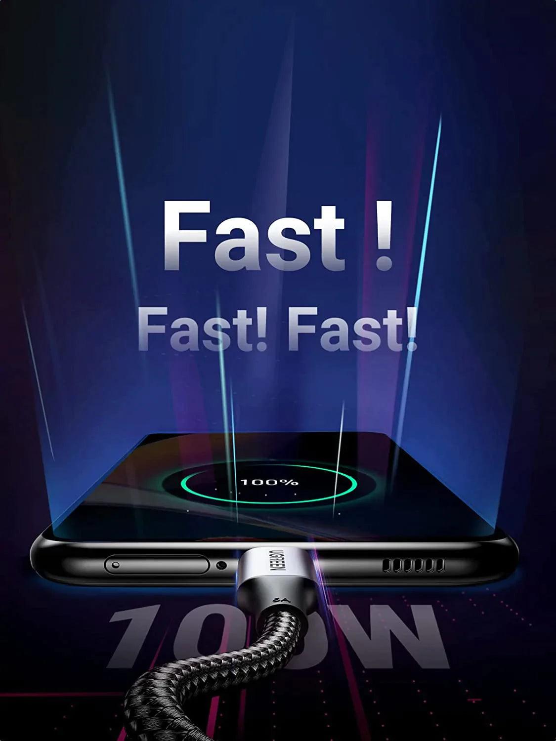 UGREEN 2 Pack USB C to USB C Charger Cable 100W 65W Power Delivery - ADYASTORE casablanca maroc