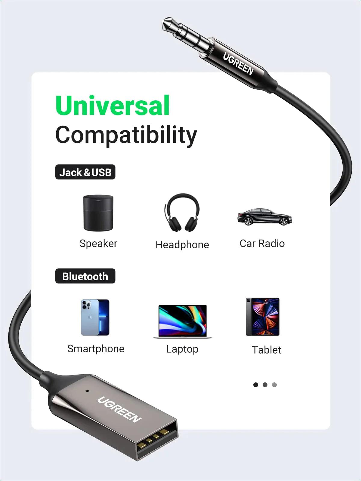 Ugreen Bluetooth Aux Adapter - ADYASTORE casablanca maroc