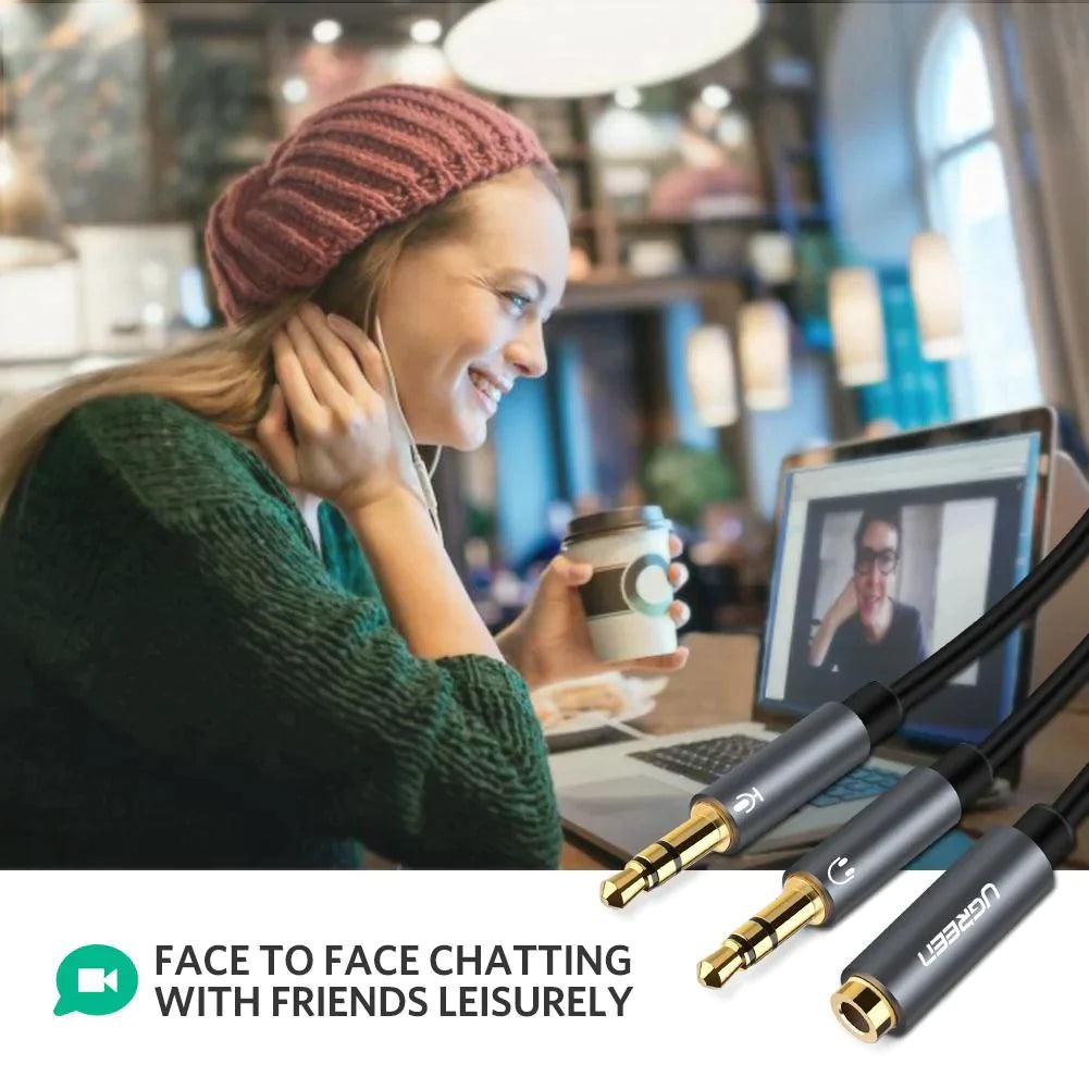 Ugreen Headphone Splitter for PC - ADYASTORE casablanca maroc