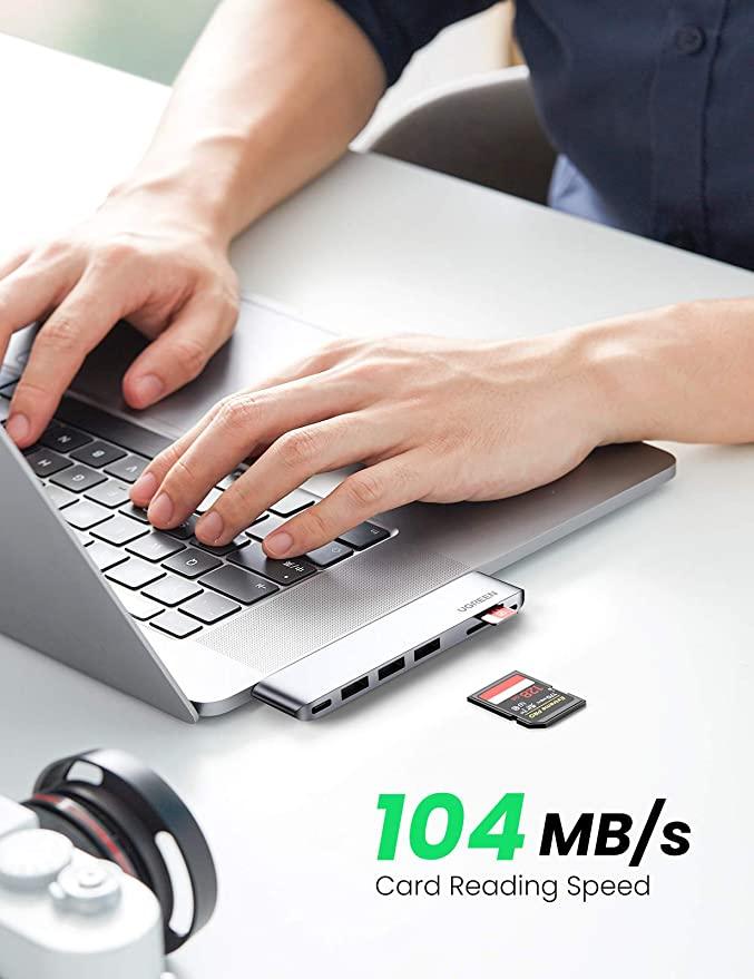 UGREEN Macbook Pro Adapter 6 IN 2 Hub Adapter - ADYASTORE casablanca maroc