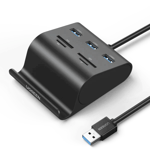Ugreen USB 3.0 Hub Card Reader with Phone Stand - ADYASTORE casablanca maroc
