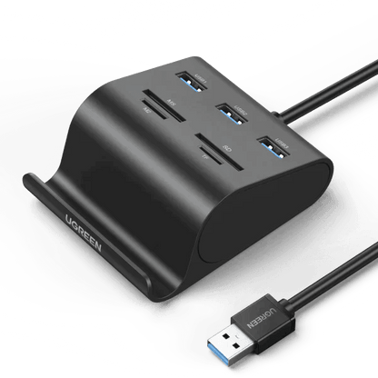 Ugreen USB 3.0 Hub Card Reader with Phone Stand - ADYASTORE casablanca maroc