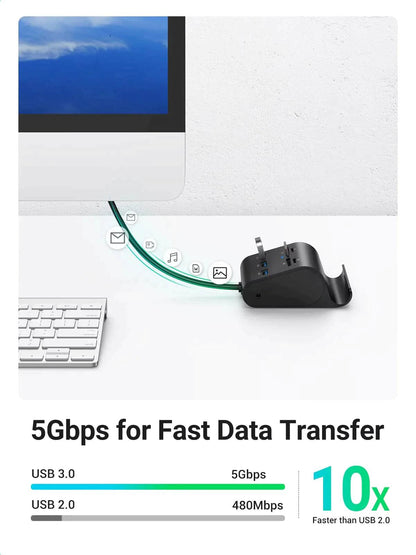 Ugreen USB 3.0 Hub Card Reader with Phone Stand - ADYASTORE casablanca maroc