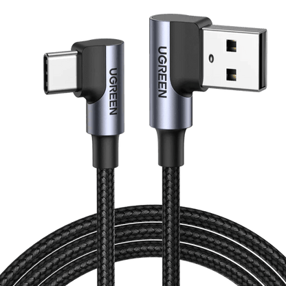 UGREEN USB C 90 Degree Cable 3A Right Angle Type C Charger Cable - ADYASTORE casablanca maroc