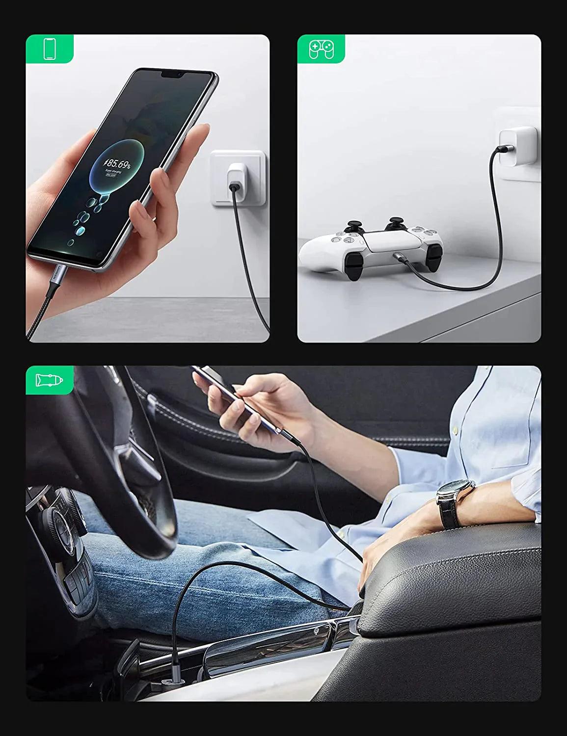 UGREEN USB C Cable 3A Fast Charging USB to Type C Lead Nylon Braided - ADYASTORE casablanca maroc