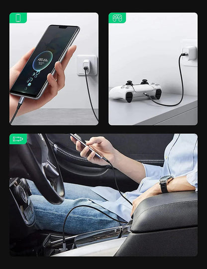 UGREEN USB C Cable 3A Fast Charging USB to Type C Lead Nylon Braided - ADYASTORE casablanca maroc