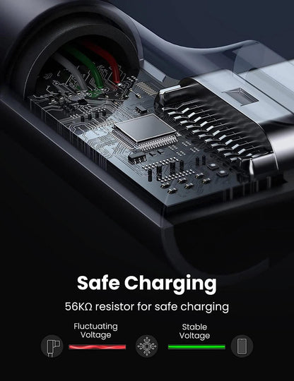 UGREEN USB C Cable 90 Degree 2 Pack Right Angle Type C Charger Lead Fast Charging - ADYASTORE casablanca maroc