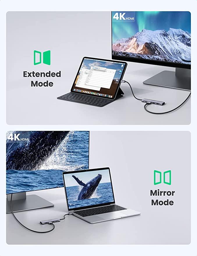 UGREEN USB C Hub HDMI 6-IN-1 Type C Hub - ADYASTORE casablanca maroc