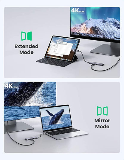 UGREEN USB C Hub HDMI 6-IN-1 Type C Hub - ADYASTORE casablanca maroc