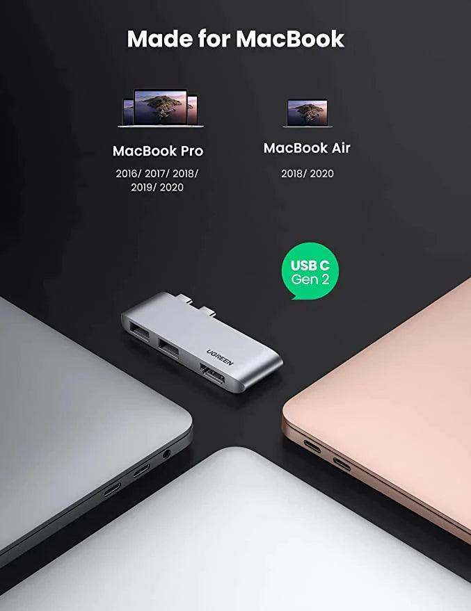 UGREEN USB C Hub Macbook Adapter 3-IN-2 - ADYASTORE casablanca maroc