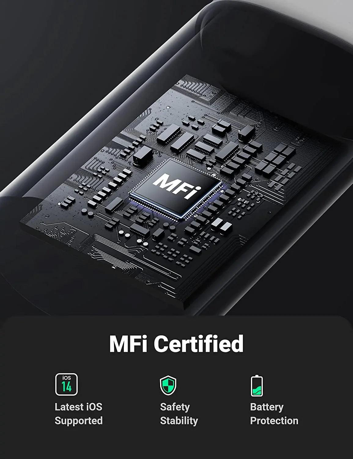 UGREEN USB C to Lightning Cable MFi Certified Type C iPhone Charger Cable - ADYASTORE casablanca maroc