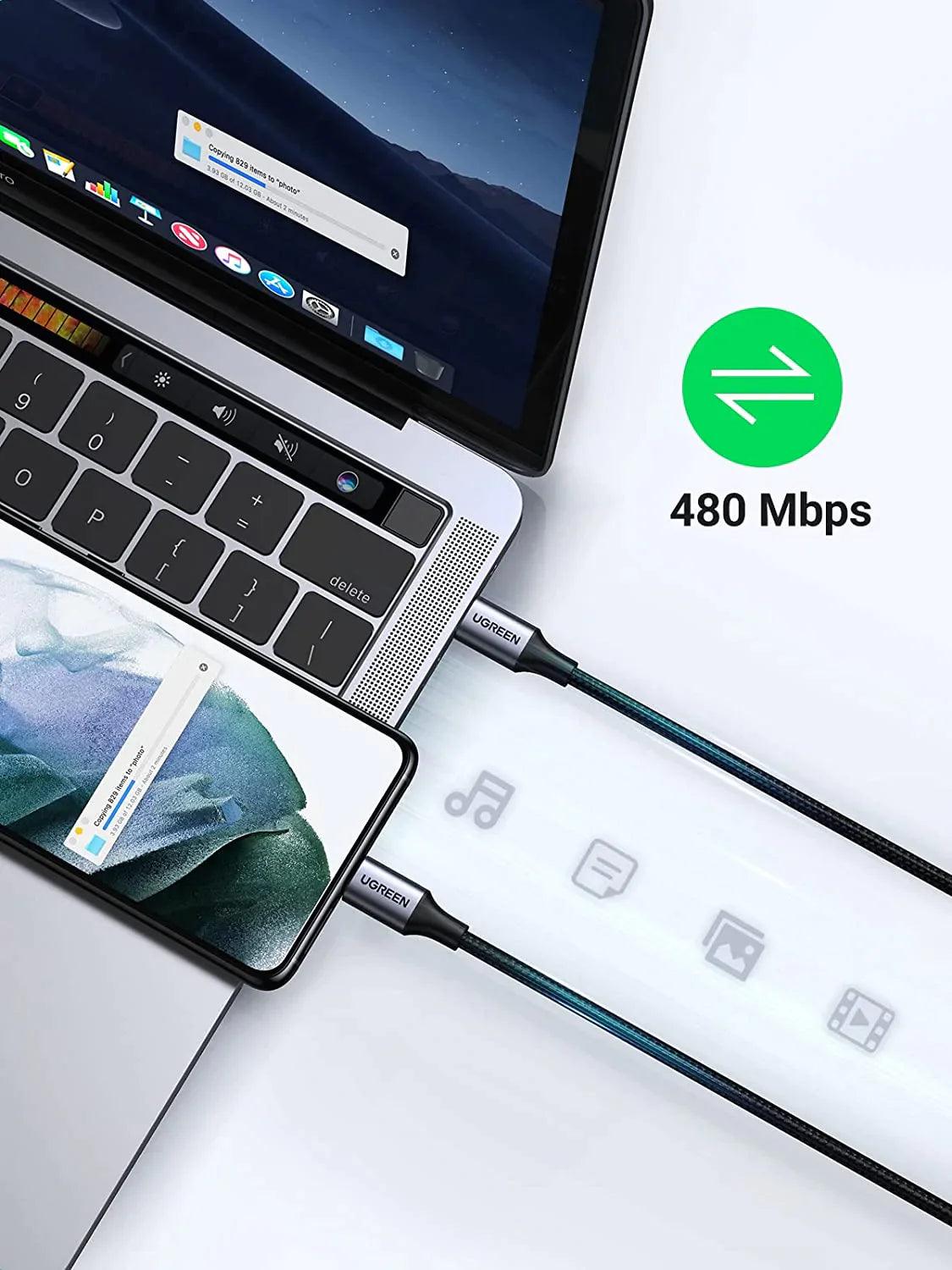 UGREEN USB C to USB C Cable 60W - ADYASTORE casablanca maroc