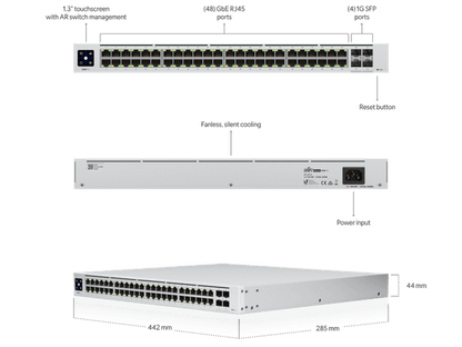 Ubiquiti UniFi USW-48 48-Port Managed Gigabit Switch, 4x SFP Ports