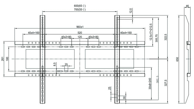 ViewSonic VB-WMK-001-2C — Support mural pour écran grand format
