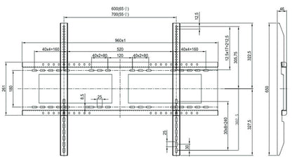 ViewSonic VB-WMK-001-2C — Support mural pour écran grand format