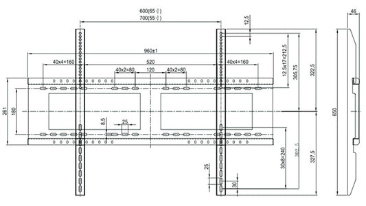 ViewSonic VB-WMK-001-2C — Support mural pour écran grand format