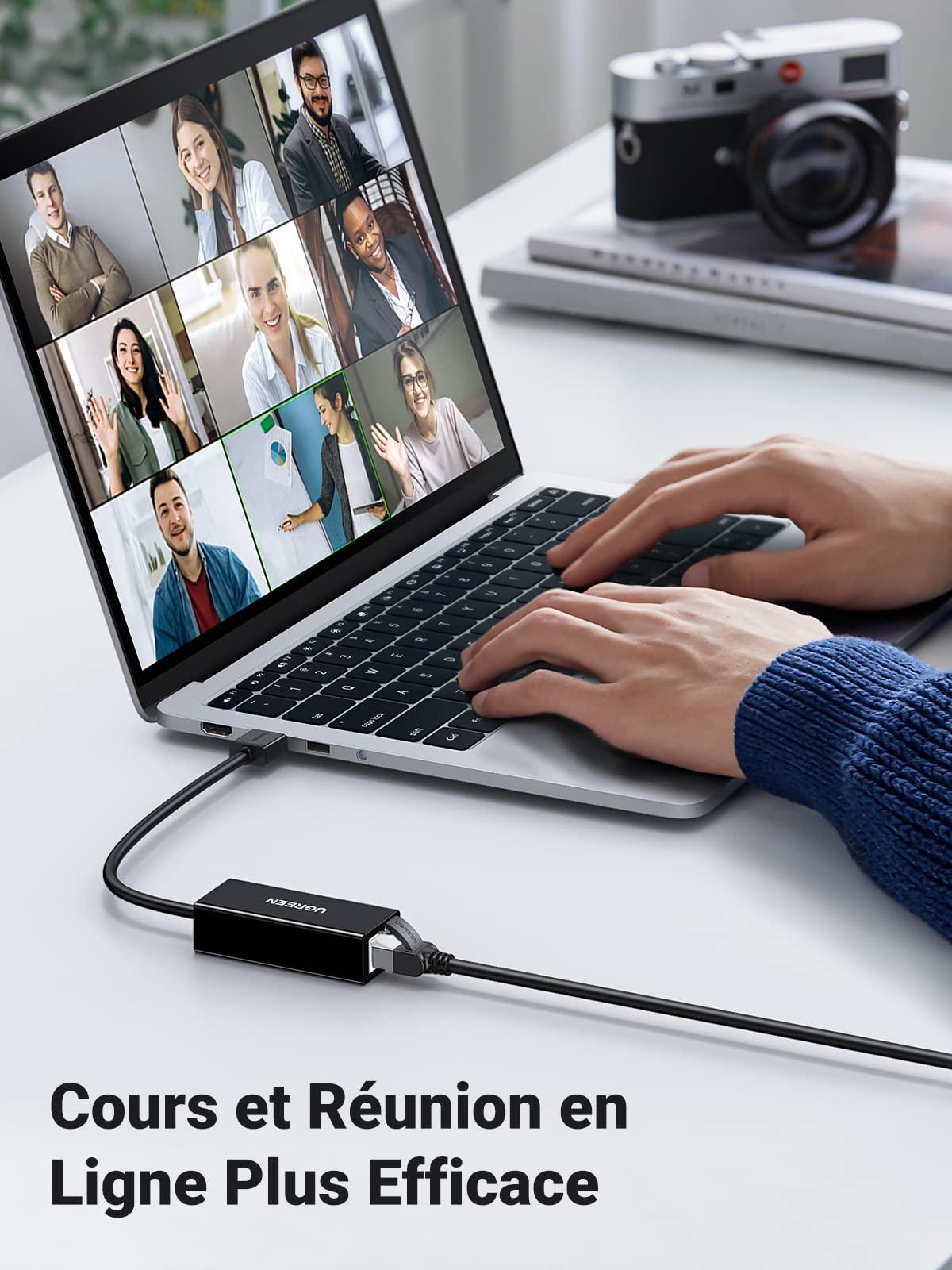 UGREEN Adaptateur USB Ethernet Gigabit USB 3.0 vers RJ45 à 1000 Mbps Adaptateur Réseau - ADYASTORE casablanca maroc