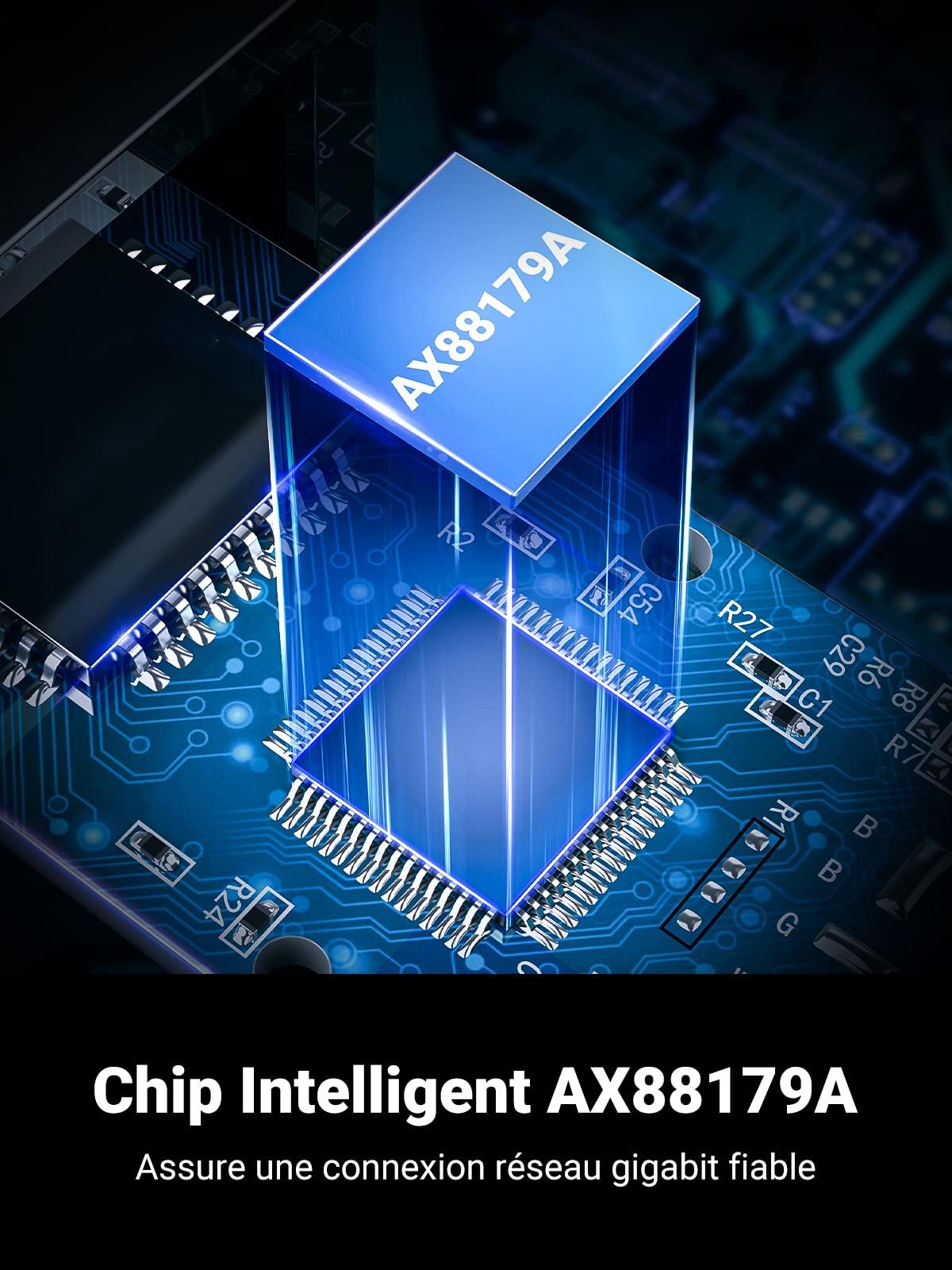 UGREEN Adaptateur USB Ethernet Gigabit USB 3.0 vers RJ45 à 1000 Mbps Adaptateur Réseau - ADYASTORE casablanca maroc