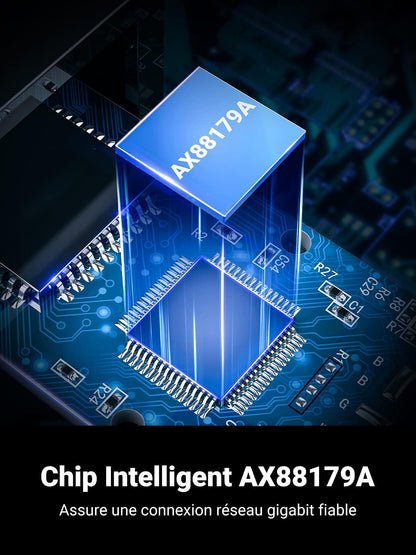 UGREEN Adaptateur USB Ethernet Gigabit USB 3.0 vers RJ45 à 1000 Mbps Adaptateur Réseau - ADYASTORE casablanca maroc