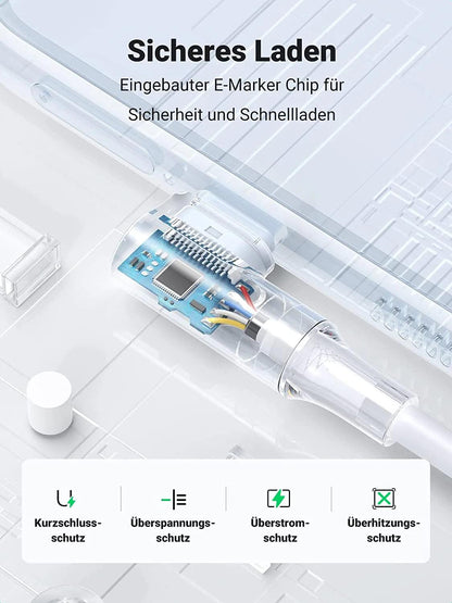 UGREEN USB C USB C Charging Cable 100W Double Angle Plug PD 3.0 QC 4.0 - ADYASTORE casablanca maroc