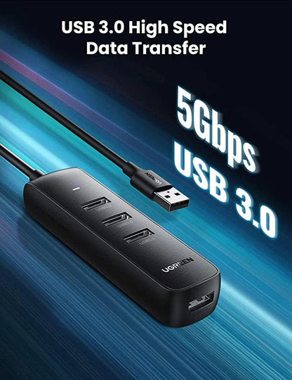 UGREEN USB Hub 3.0, 4 Port USB Extender with 1M Long Cable - ADYASTORE casablanca maroc