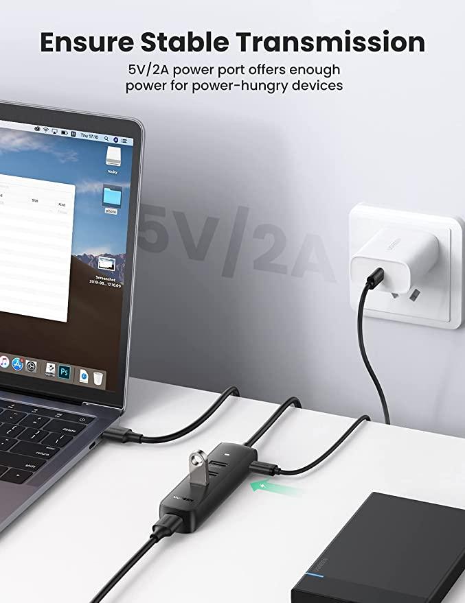 UGREEN USB Hub 3.0, 4 Port USB Extender with 1M Long Cable - ADYASTORE casablanca maroc